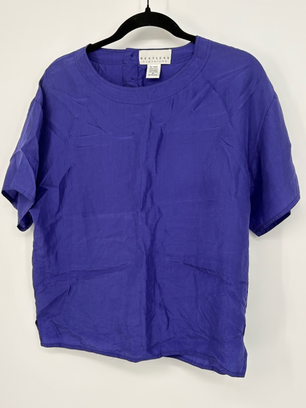 Restless Clothiers Top VTG Purple 100% Silk Women’s Medium